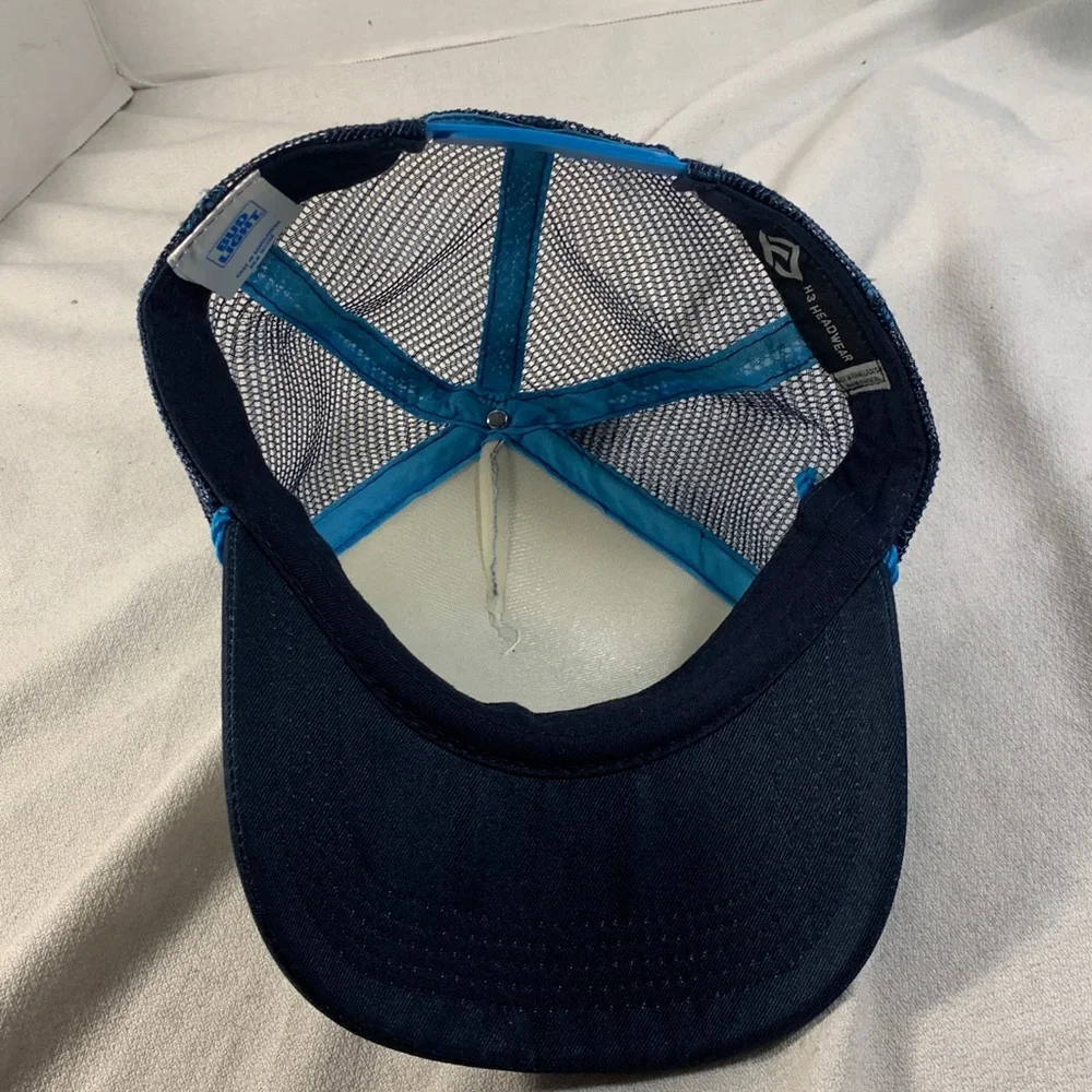 Mens Blue and White ‘Bud Light’ Trucker Hat